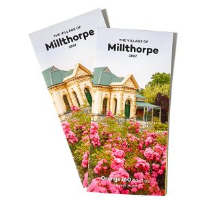 Two copies of the Millthorpe village tourism brochure